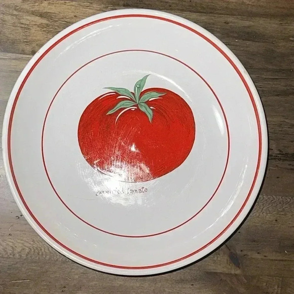 VINTAGE OVER AND BACK MADE IN ITALY 9.5” SUNDRIED TOMATO PASTA BOWL INDIVIDUAL - Picture 2 of 12